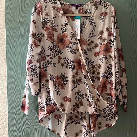 West Kei Tops - Floral Surplice Blouse